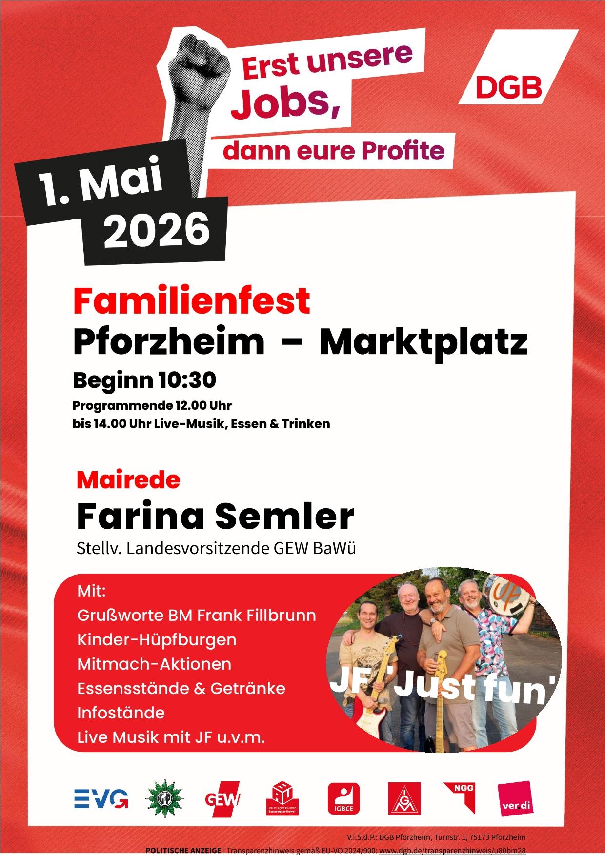 1. Mai 2026 Pforzheim